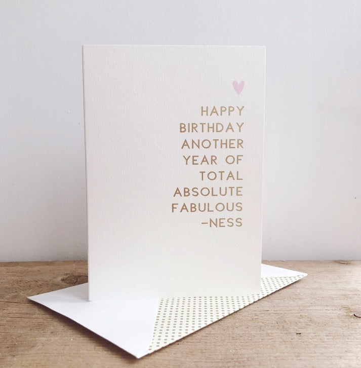 ‘Absolute total fabulousness birthday’ card by Megan Claire – Sieluni ...